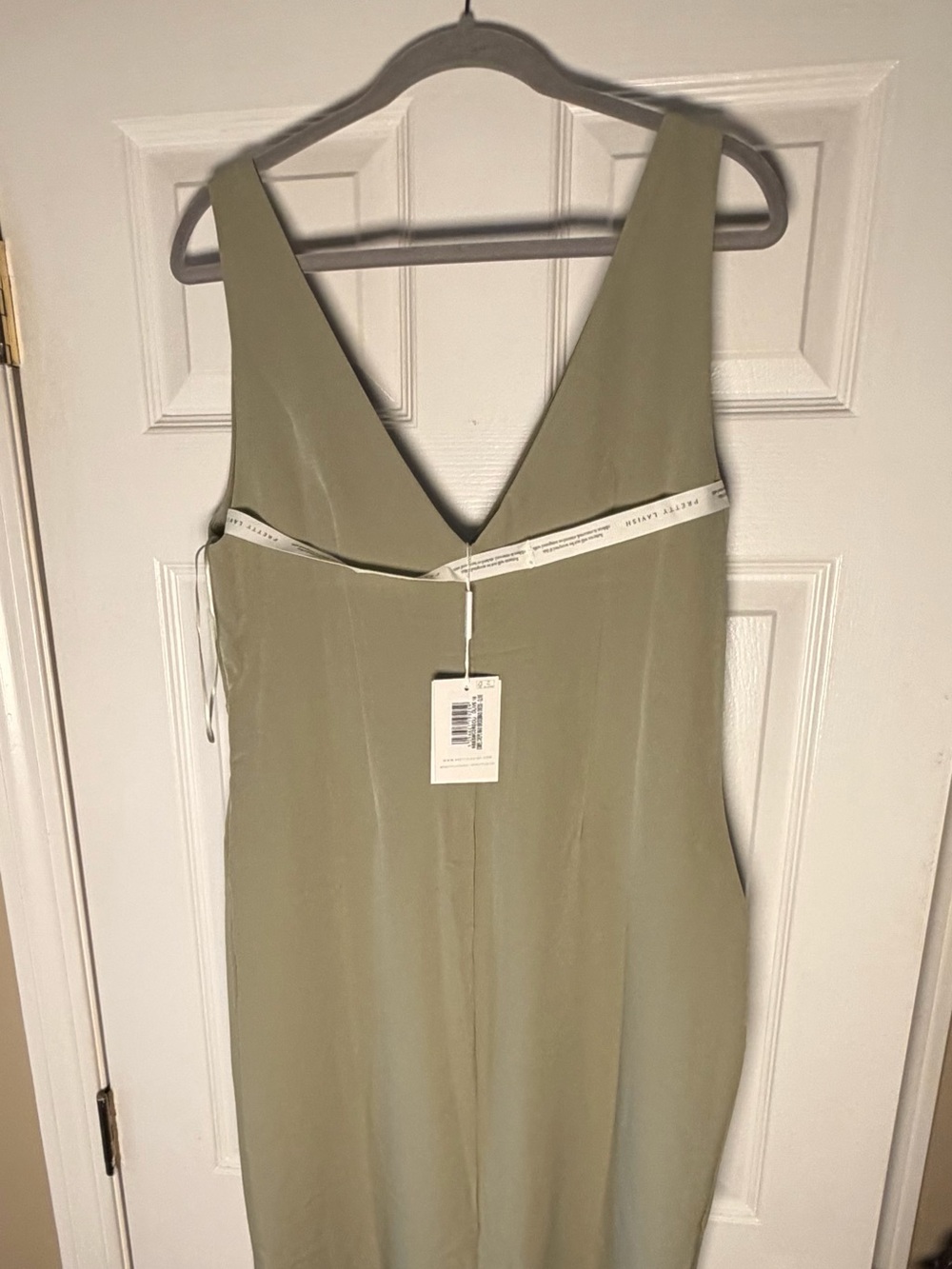 Pretty Lavish Esmee Crepe Maxi Bridesmaid Dress Olive Green US 12 NWT UK 16